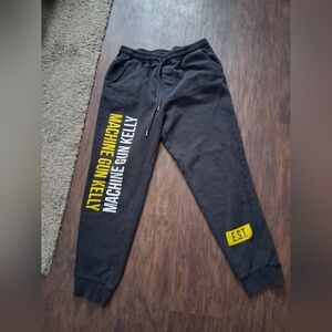 Machine Gun Kelly Sweatpants Mens Small Black Death Mgk Hotel Tickets Joggers